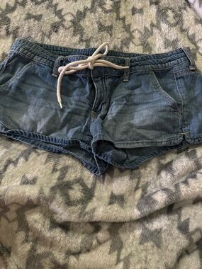 American Eagle Outfitters Blue Denim Drawstring Shorts